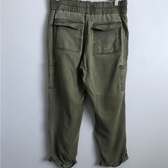 Free People Green Crop Belt Cargo Pants Size 2 Boho Excellent Condition No Flaws - Picture 3 of 11